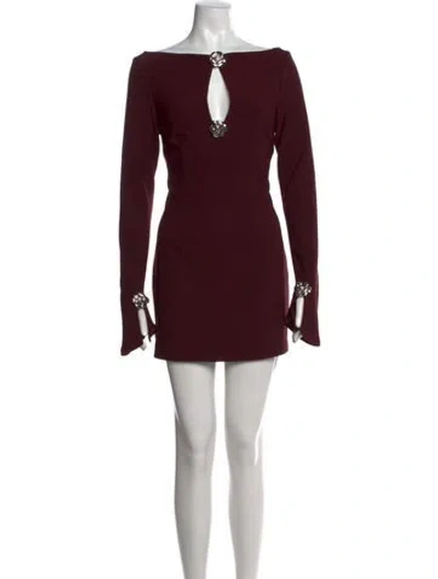Pre-owned Atoir Bateau Neckline Mini Dress W/ Tags In Burgundy