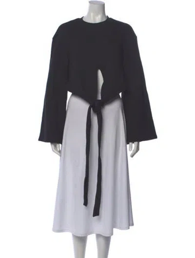 Pre-owned Atoir Crew Neck Long Sleeve Crop Top W/ Tags In Gray