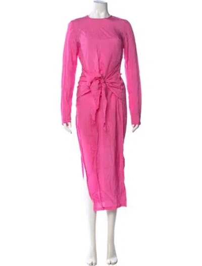 Pre-owned Atoir Crew Neck Midi Length Dress In Pink
