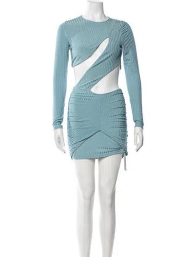 Pre-owned Atoir Crew Neck Mini Dress In Blue
