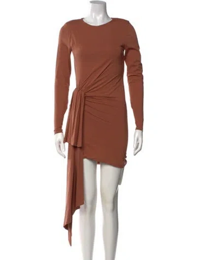 Pre-owned Atoir Crew Neck Mini Dress In Brown