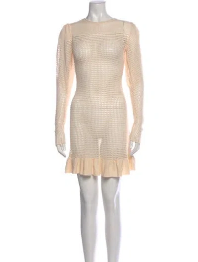 Pre-owned Atoir Crew Neck Mini Dress In Neutral