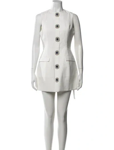 Pre-owned Atoir Crew Neck Mini Dress In White