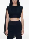Atoir Draped-panel Cropped Top In Black
