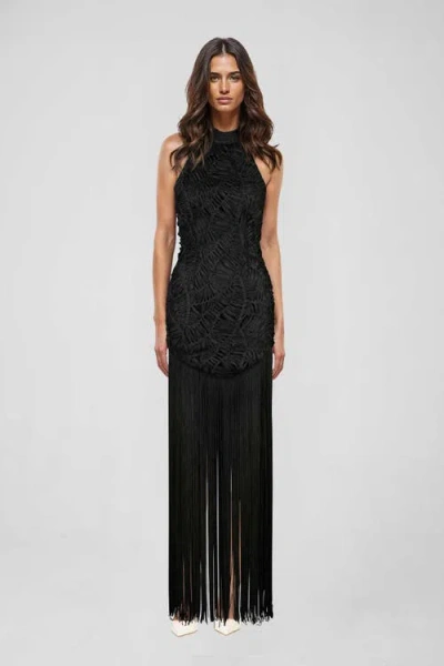Atoir Fringe-detail Ruched Dress In Black