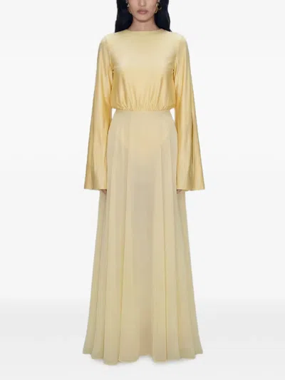 Atoir Evie Slit-sleeve Maxi Dress In Yellow