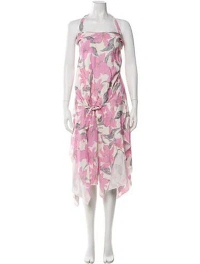 Pre-owned Atoir Floral Print Long Dress In Pink