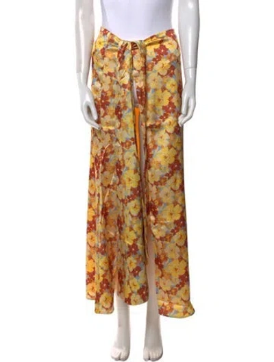 Pre-owned Atoir Floral Print Long Skirt W/ Tags In Yellow