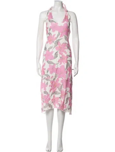 Pre-owned Atoir Floral Print Midi Length Dress W/ Tags In Pink
