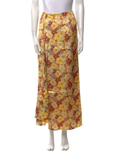 Pre-owned Atoir Floral Print Midi Length Skirt W/ Tags In Yellow