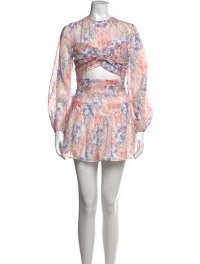 Pre-owned Atoir Floral Print Mini Dress In Pink