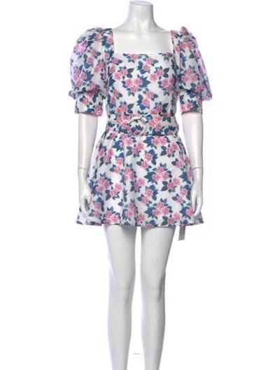 Pre-owned Atoir Floral Print Mini Dress In White