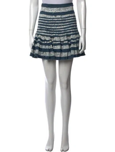 Pre-owned Atoir Floral Print Mini Skirt In Blue