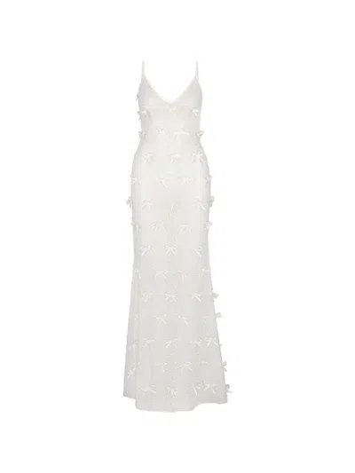 Atoir Genevieve Bow-embellished Sequinned Maxi Dress In White