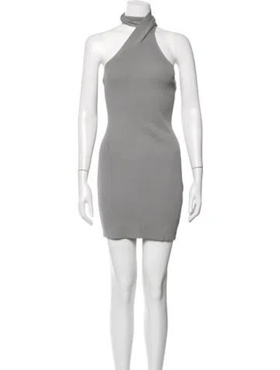 Pre-owned Atoir Halterneck Mini Dress In Grey