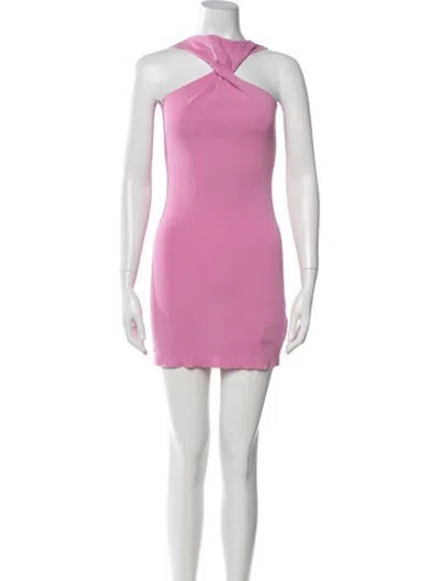 Pre-owned Atoir Halterneck Mini Dress In Pink