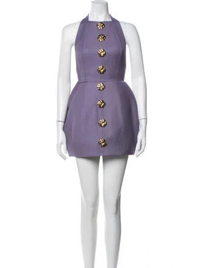 Pre-owned Atoir Halterneck Mini Dress In Purple