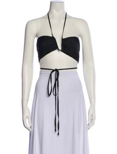 Pre-owned Atoir Halterneck Sleeveless Crop Top In Neutrals