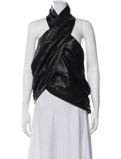 Pre-owned Atoir Halterneck Sleeveless Top In Black
