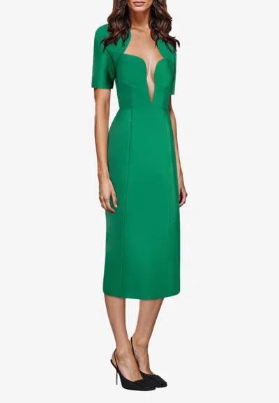 slim fit dress slacks Hazel Green Tailored Sleeveless Midi Dress main image 0