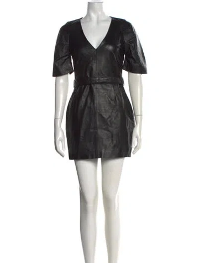 Pre-owned Atoir Leather Mini Dress In Black