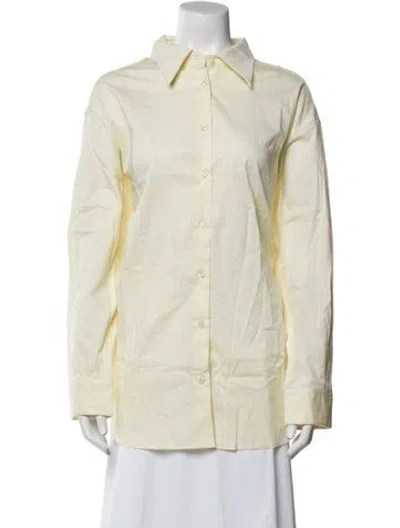 Pre-owned Atoir Long Sleeve Button-up Top W/ Tags In Yellow