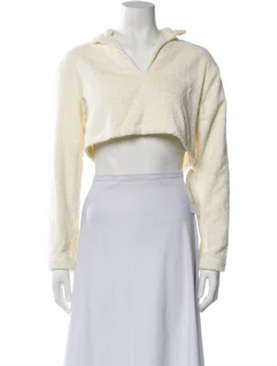 Pre-owned Atoir Long Sleeve Crop Top In White