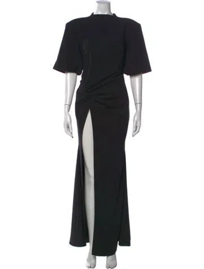 Pre-owned Atoir Mock Neck Long Dress In Black