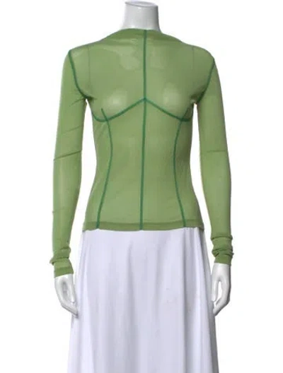 Pre-owned Atoir Mock Neck Long Sleeve Top In Green