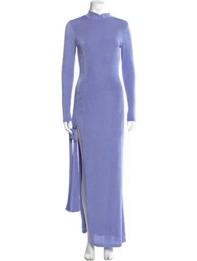 Pre-owned Atoir Mock Neck Midi Length Dress In Purple
