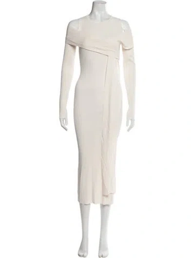 Pre-owned Atoir Off-the-shoulder Midi Length Dress In Neutrals