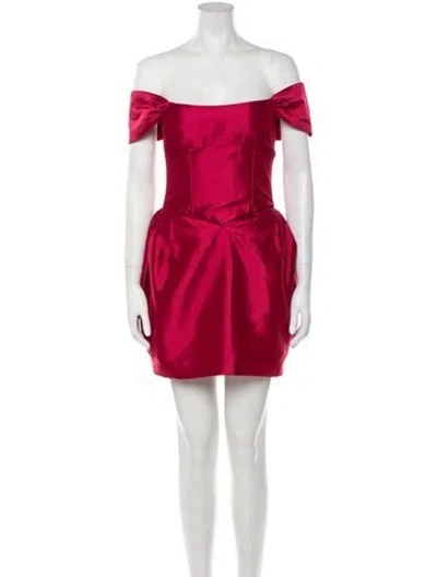 Pre-owned Atoir Off-the-shoulder Mini Dress In Red