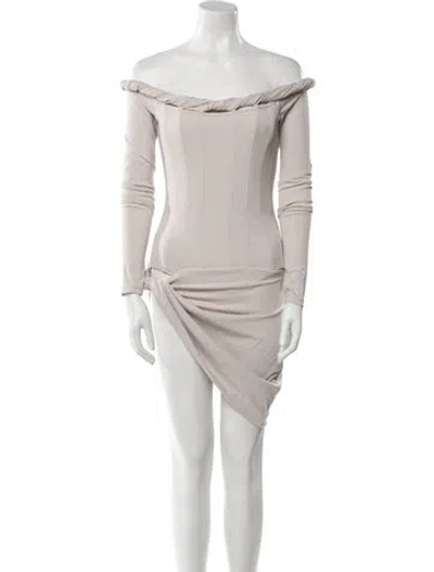 Pre-owned Atoir Off-the-shoulder Mini Dress W/ Tags In Neutral