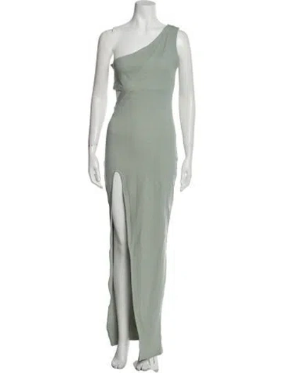 Pre-owned Atoir One-shoulder Long Dress In Green