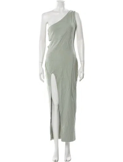 Pre-owned Atoir One-shoulder Long Dress In Green