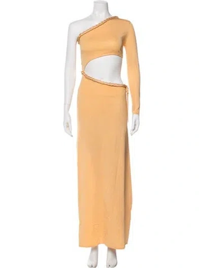 Pre-owned Atoir One-shoulder Long Dress In Orange