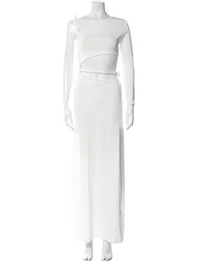 Pre-owned Atoir One-shoulder Long Dress In White