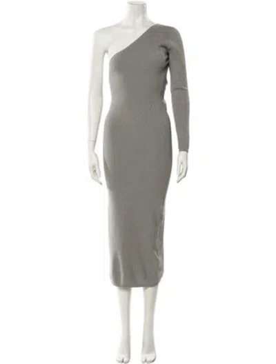 Pre-owned Atoir One-shoulder Midi Length Dress In Gray