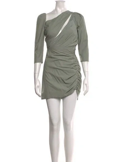 Pre-owned Atoir One-shoulder Mini Dress In Green