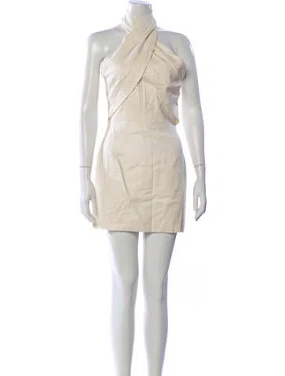 Pre-owned Atoir One-shoulder Mini Dress In Neutral