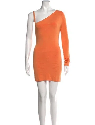 Pre-owned Atoir One-shoulder Mini Dress In Orange