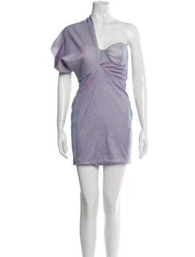 Pre-owned Atoir One-shoulder Mini Dress In Purple