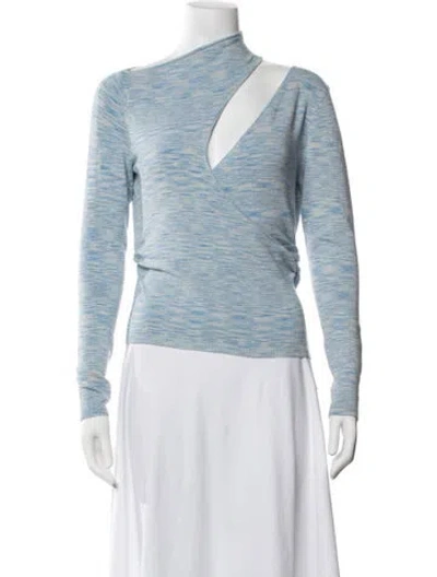 Pre-owned Atoir Patterned Asymmetrical Top In Blue