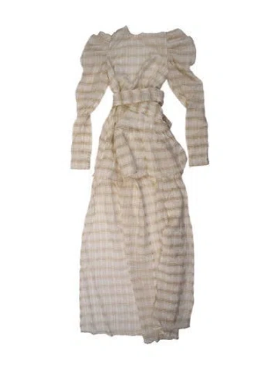Pre-owned Atoir Plaid Print Midi Length Dress W/ Tags In Neutral