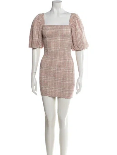 Pre-owned Atoir Plaid Print Mini Dress In Neutral