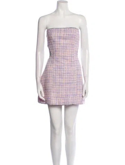 Pre-owned Atoir Plaid Print Mini Dress W/ Tags In Neutral