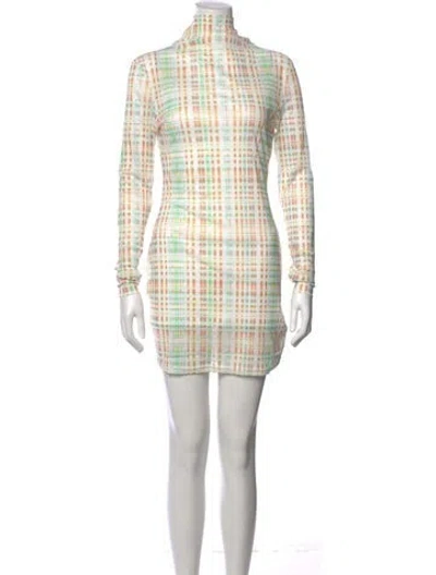 Pre-owned Atoir Plaid Print Mini Dress W/ Tags In White