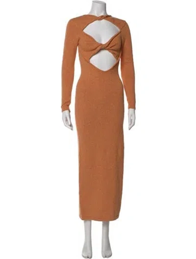 Pre-owned Atoir Plunge Neckline Long Dress W/ Tags In Orange
