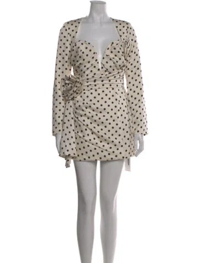 Pre-owned Atoir Polka Dot Print Mini Dress In Neutral