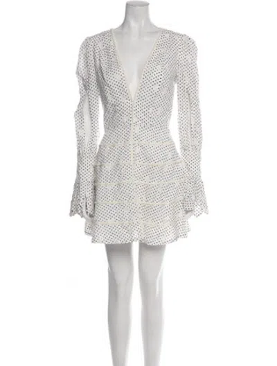 Pre-owned Atoir Polka Dot Print Mini Dress In White